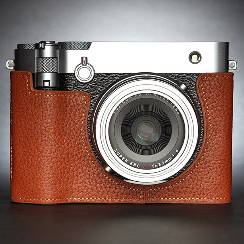 For Fujifilm GFX100RF Handmade Leather Camera Half Cover Case Protective Base