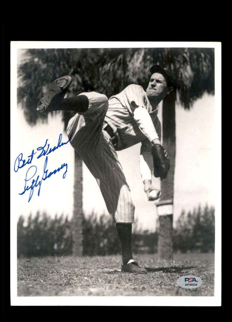 Lefty Gomez PSA DNA Signed 8x10 Photo Autographed