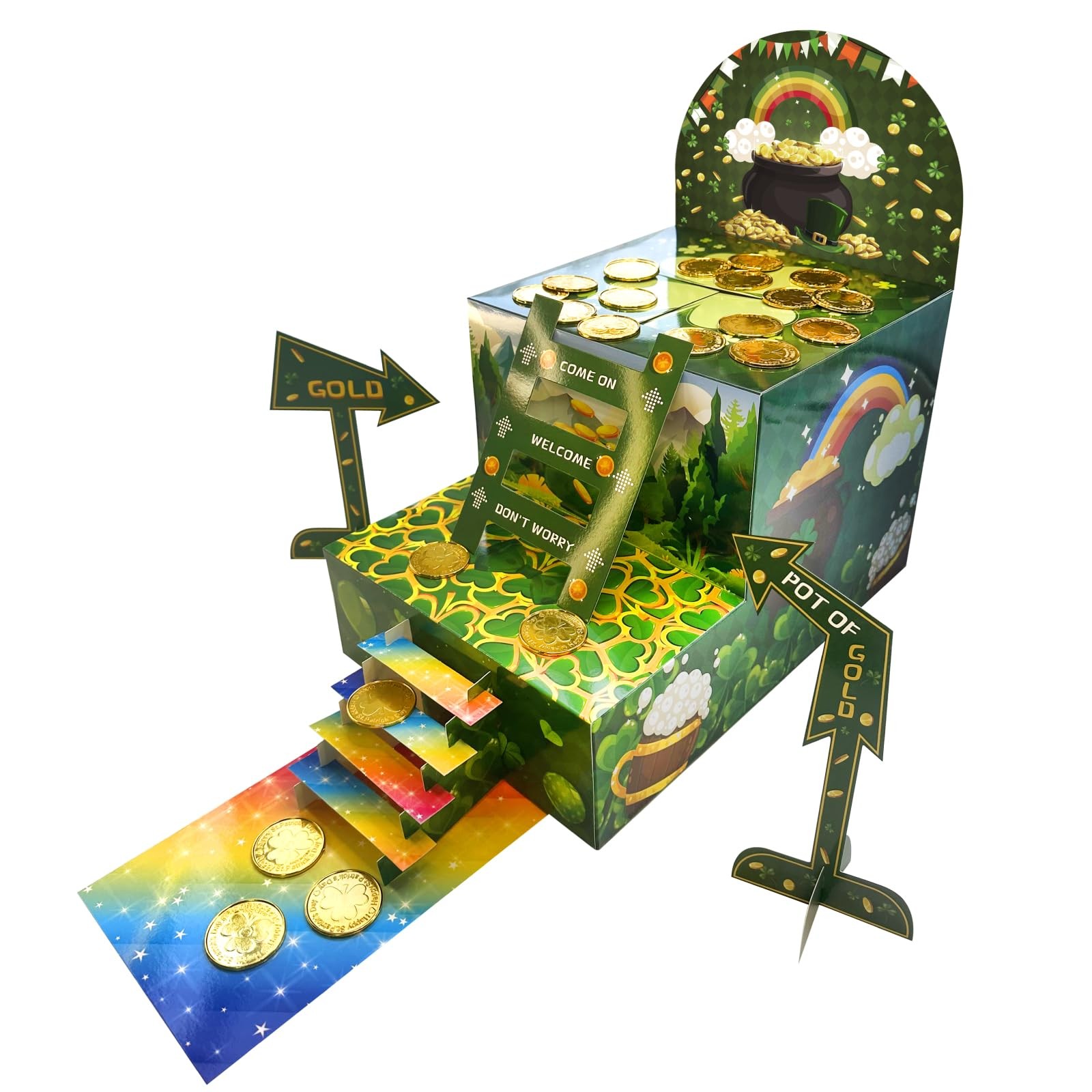 TEINSONET St Patrick's Day Leprechaun Trap Kit - St. Paper Double Staircase 