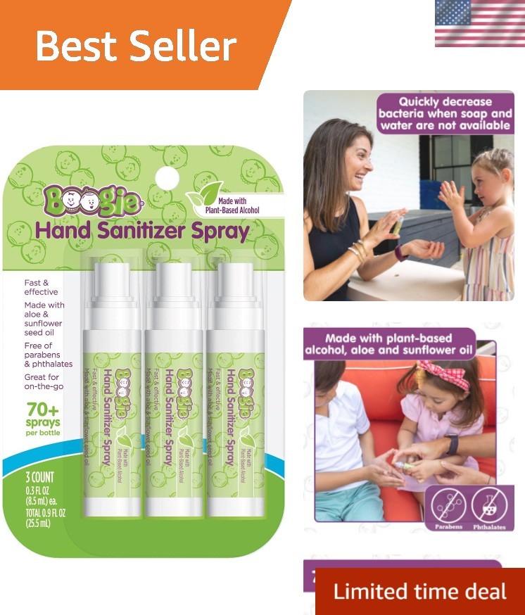 Kids Hand Sanitizer Spray for Babies &Toddlers, Great for Diaper Bags and Bac...