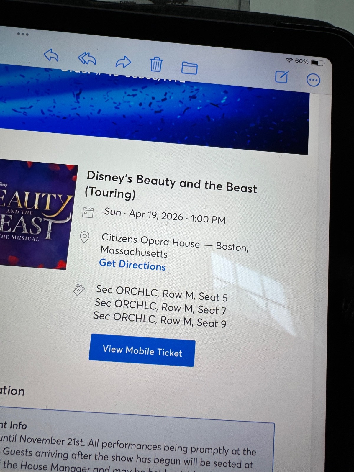 Beauty & The Beast at The Boston Opera House