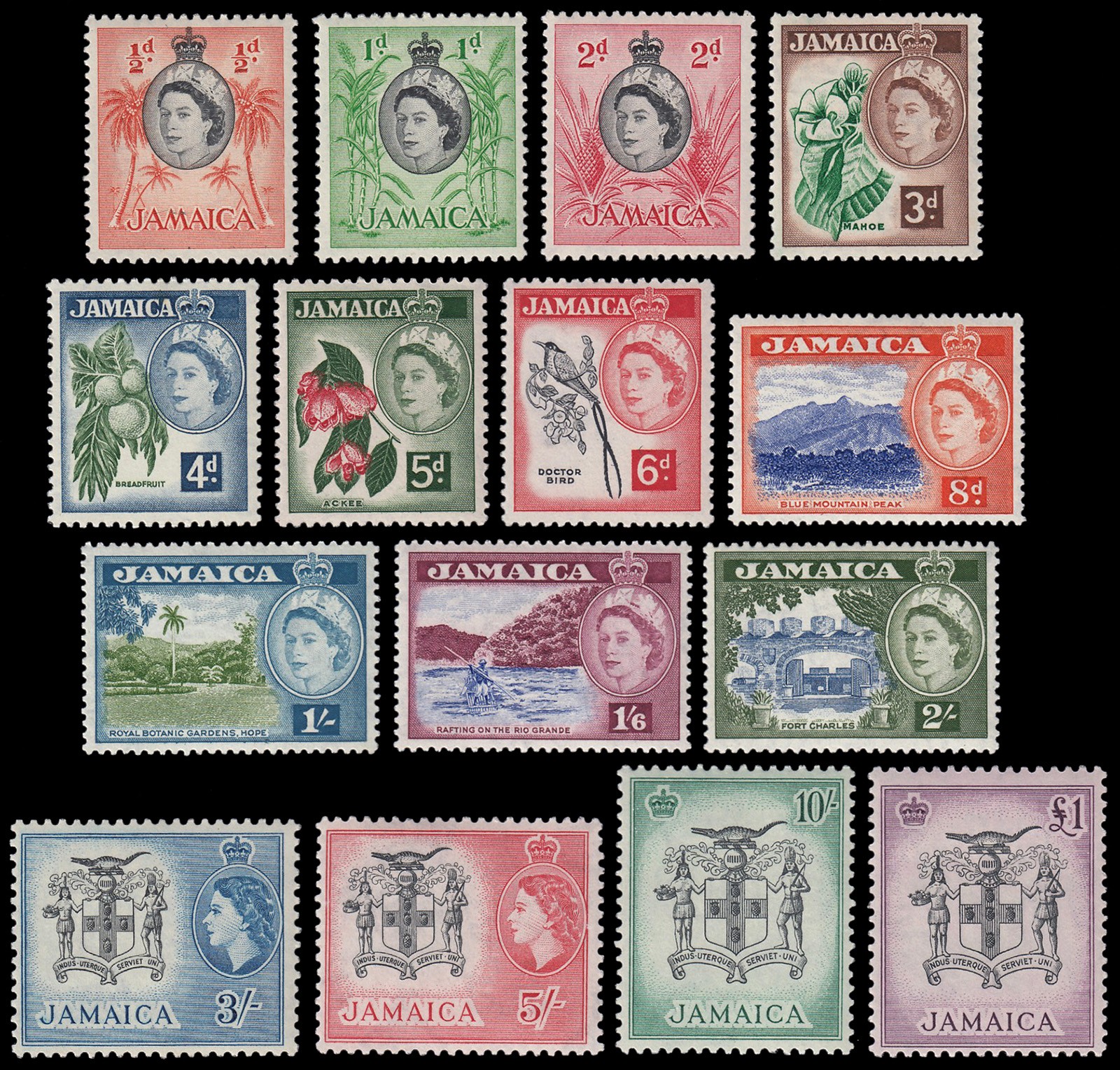 Jamaica 166/81 1956 Elisabeth II And Local Scenes MNH