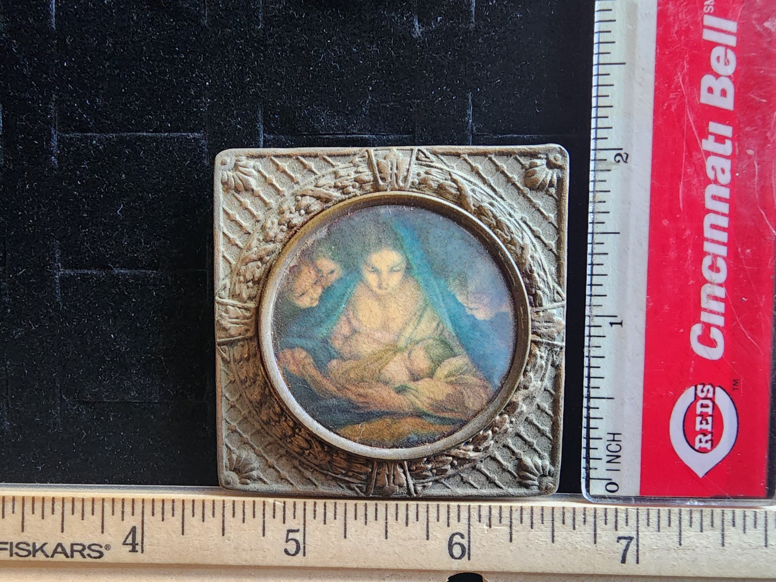 Antique The Holy Night by Carlo Maratti Mini Art Print Framed Madonna And Child