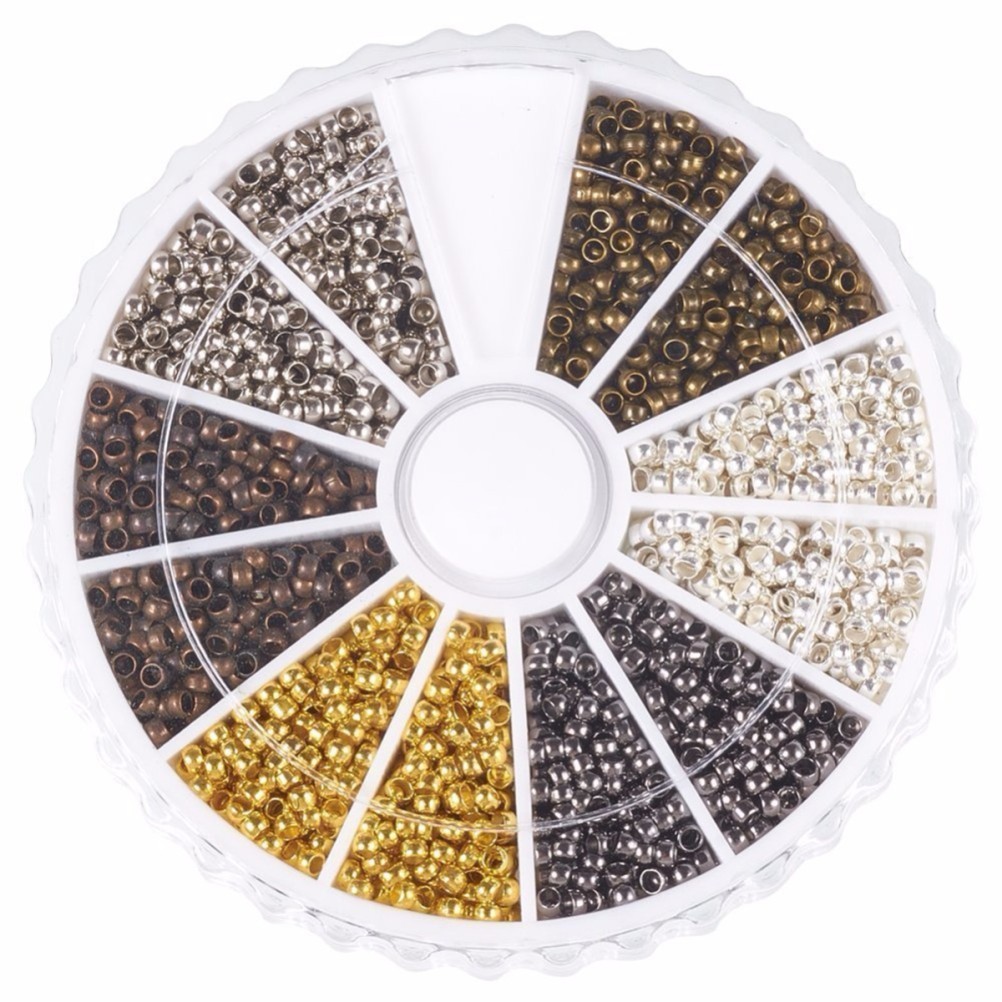  3000 Pcs Loose Bead Accessories Spacer Beads Crimp for Jewellery Making