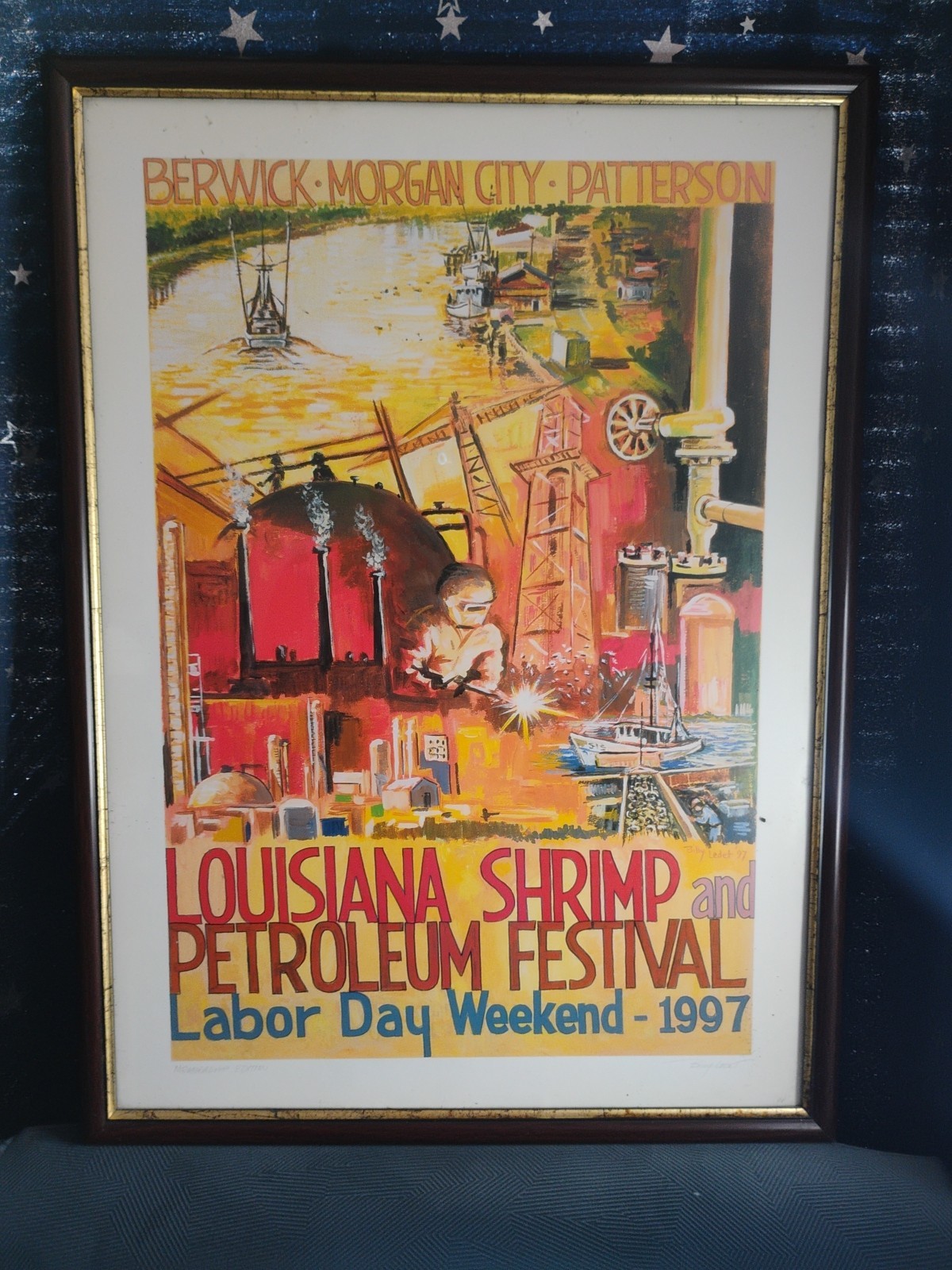 LOUISIANA SHRIMP AND PETROLEUM FESTIVAL 1997 POSTER - SIGNED MEMBERSHIP EDITION