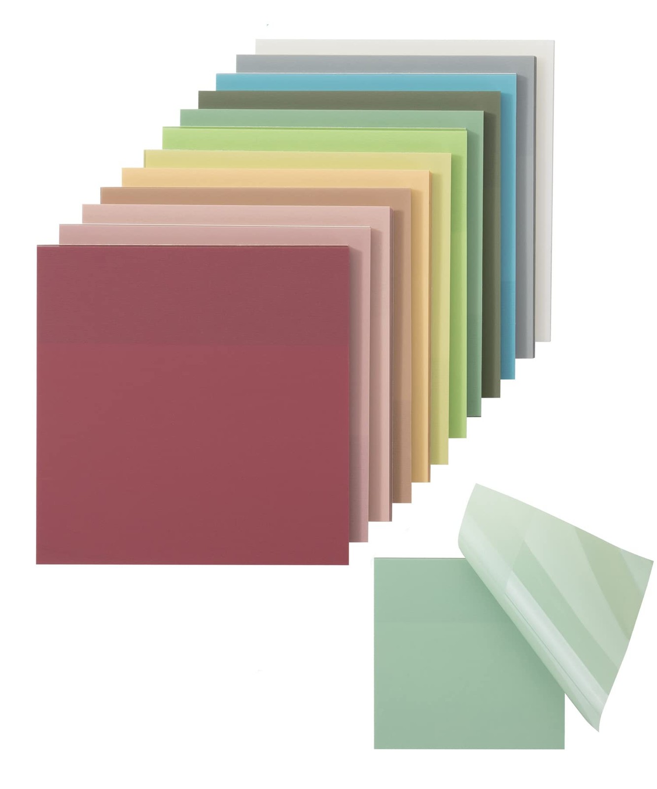 Mr. Pen- Transparent Sticky Notes, 3”x3”, Vintage Colors, 12 Small, 