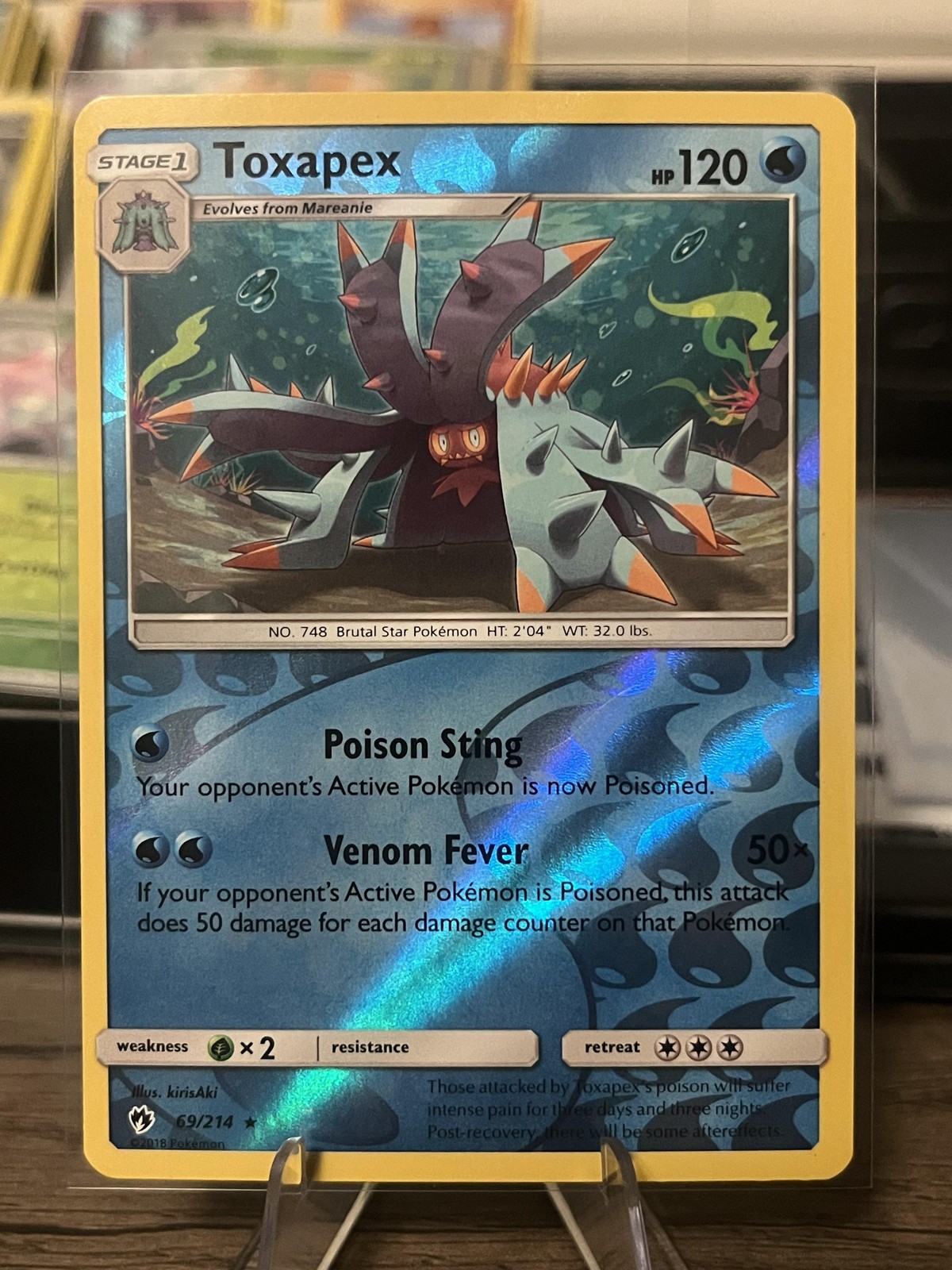 Pokemon TCG Toxapex 69/214 Holo Rare Stage 1 HP120 Lightly Played Card