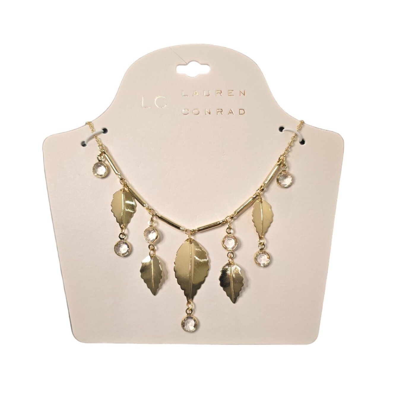 LC Lauren Conrad Women's Gold Plated Leaf Statement  Necklace NWT