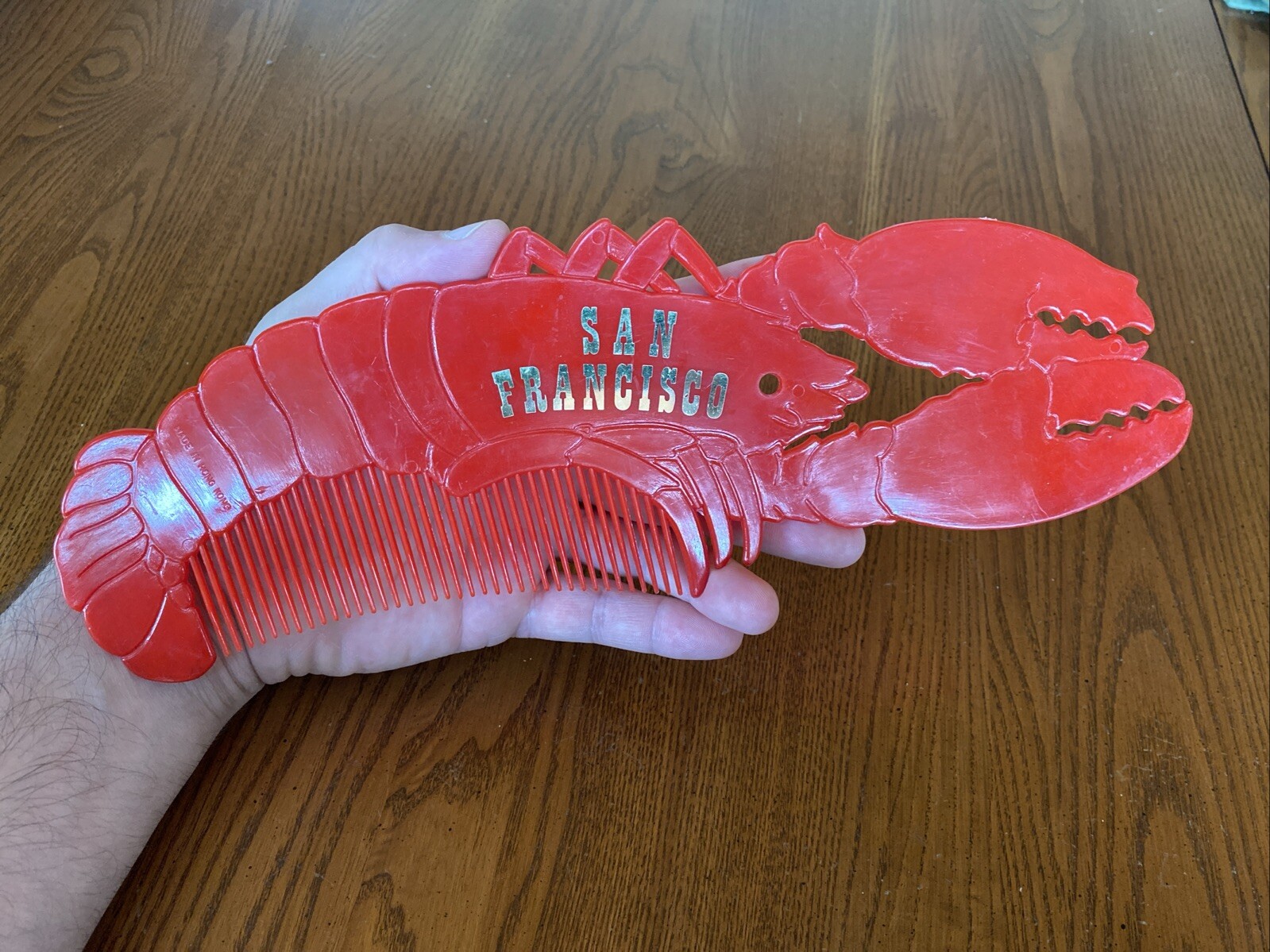 Vtg Travel Souvenir Lobster Comb San Francisco SF California Hong Kong 12” Long