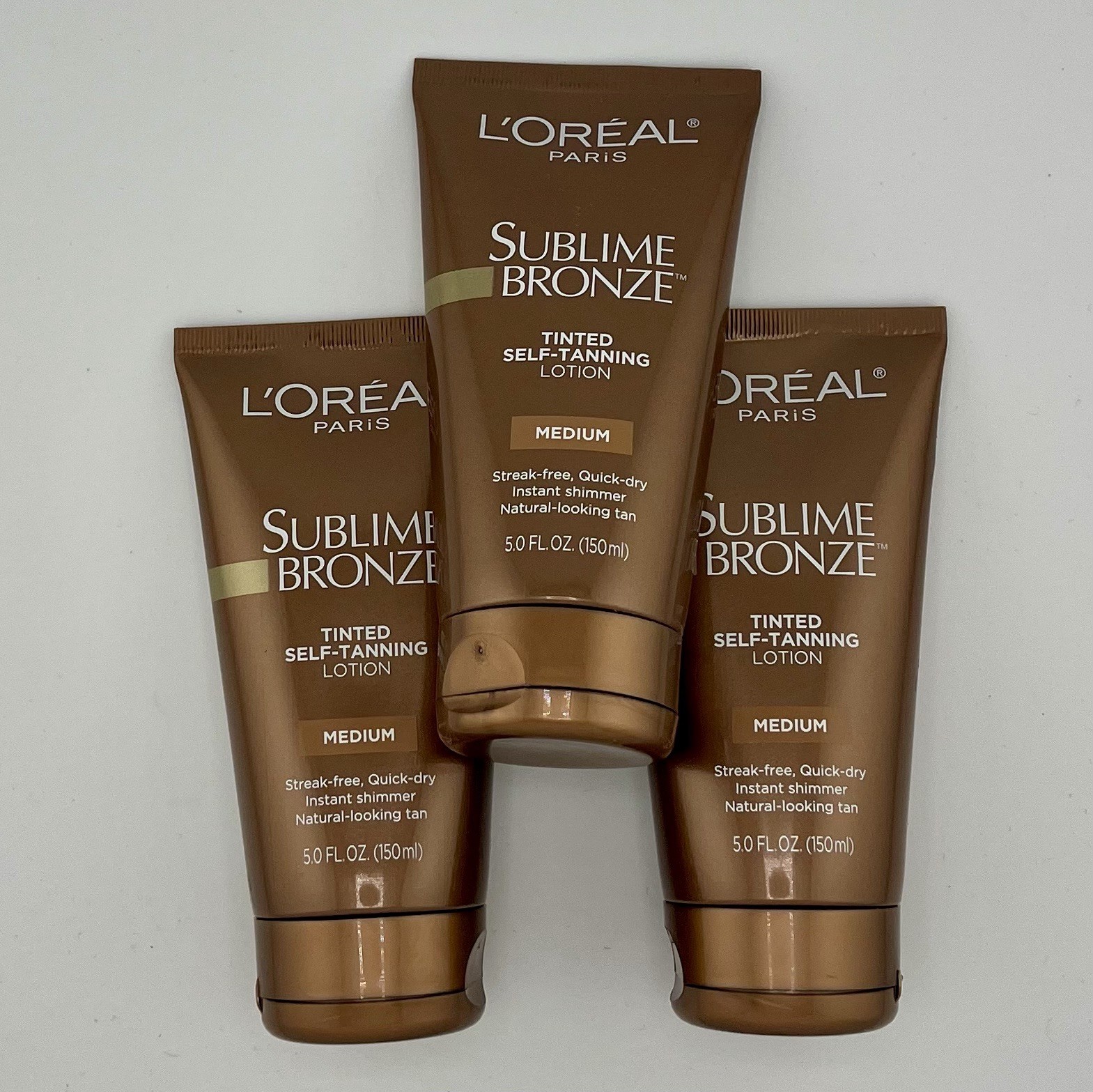 (3X) L'Oreal Paris Sublime Bronze Tinted Self Tanning Lotion Medium Tan 5 Oz
