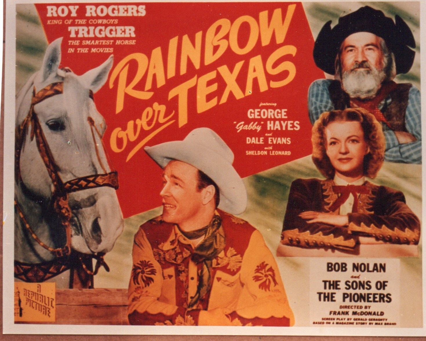 Roy Rogers Rainbow Over Texas 4x5 Western Cowboy Movie Poster Print