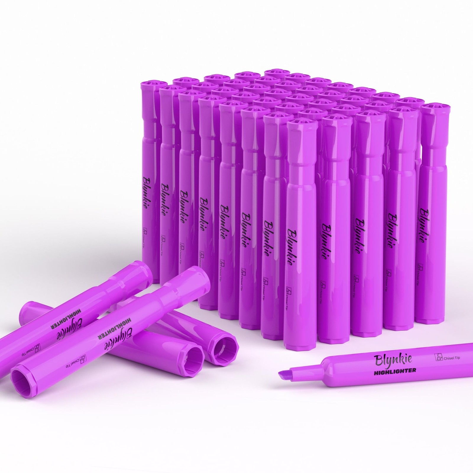 Highlighters Bulk 40 Pack of Purple Tank Style Chisel Tip Highlighters Set fo...