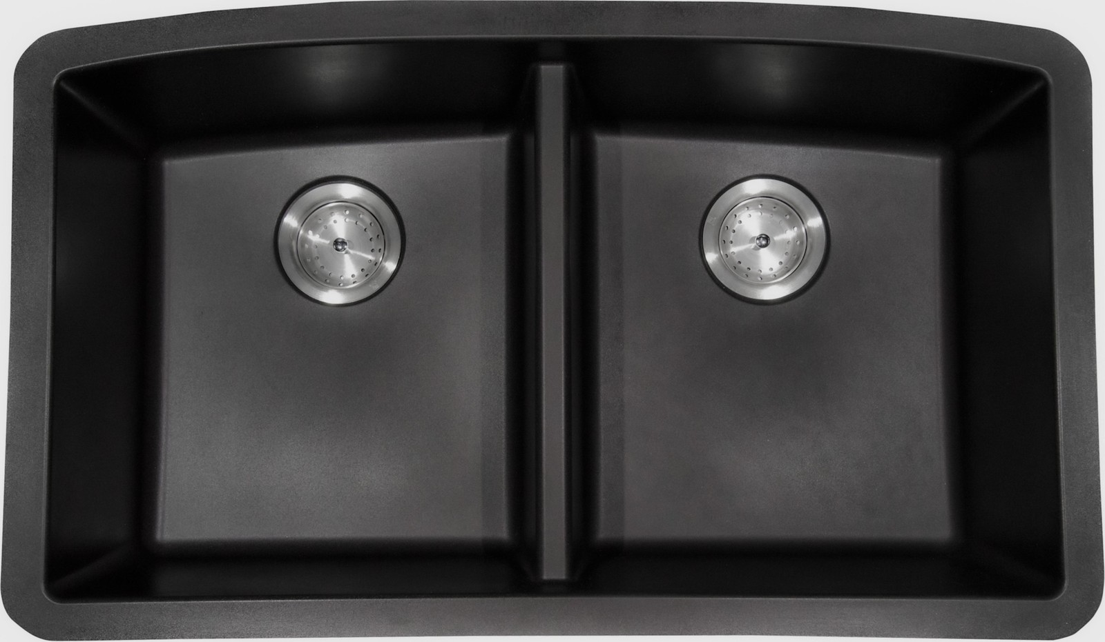 Ackland AKKQS-5050-3219-DB 32-1/2" Undermount Double Basin Quartz - Black
