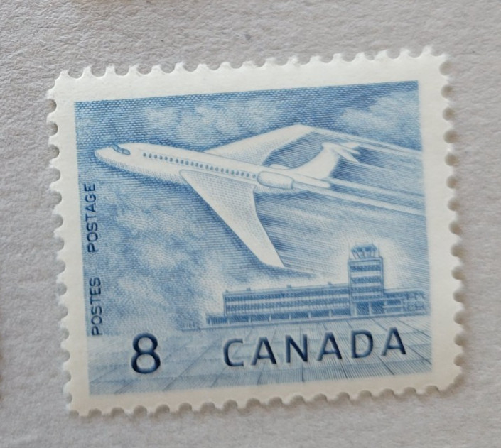 canada stamp #436 - Jet Plane, Ottawa (1964) 8¢ SF MNH OG