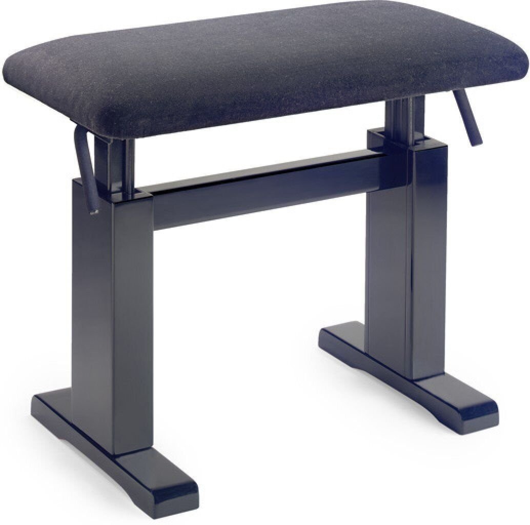 Stagg Matte Black Hydraulic Piano Bench w/ Black Velvet Top - PBH 780 BKM VBK