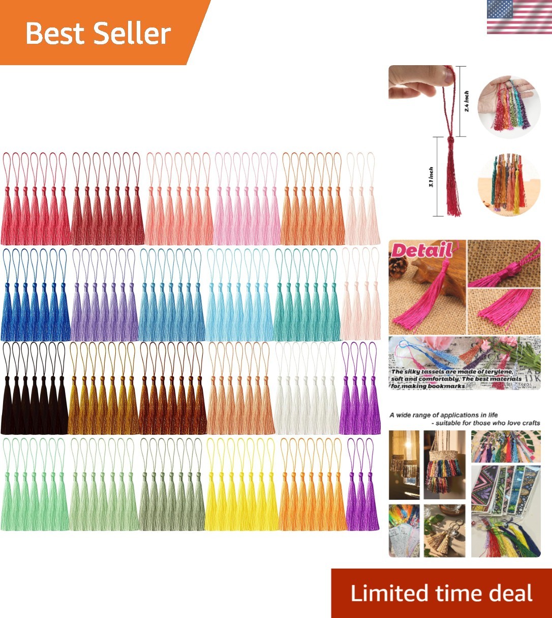 Elegant 154 Pcs Multi-Color Silk Tassels - Perfect for Crafts and Key Chains