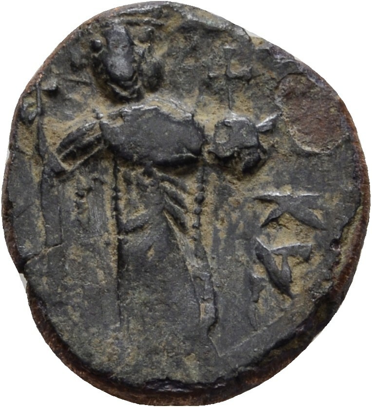 Byzantium Follis Bronze 19mm / 4.1g Original Coin #LVA73