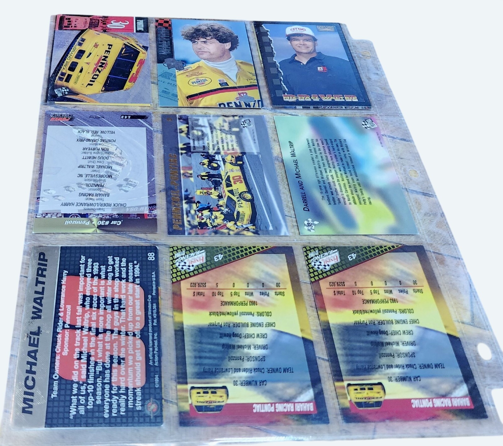 Vtg 1990s NASCAR Trading Card Lot Dale Jarrett Ricky Rudd Michael Waltrip & More