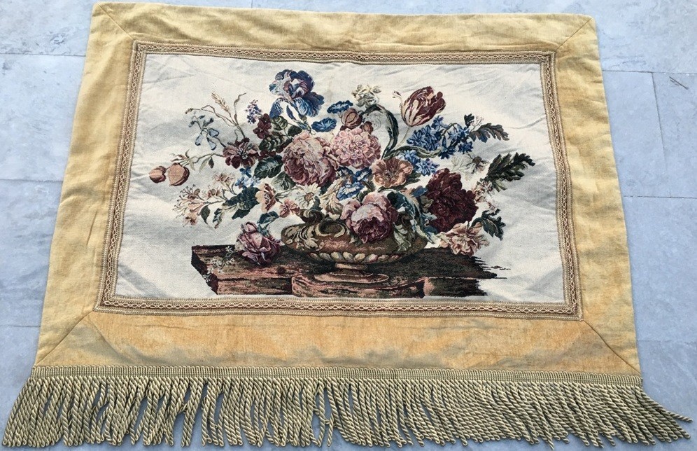 Vintage French Tapestry Floral Pictorial Wall Decor Tapestry 3x4 ft Free Ship