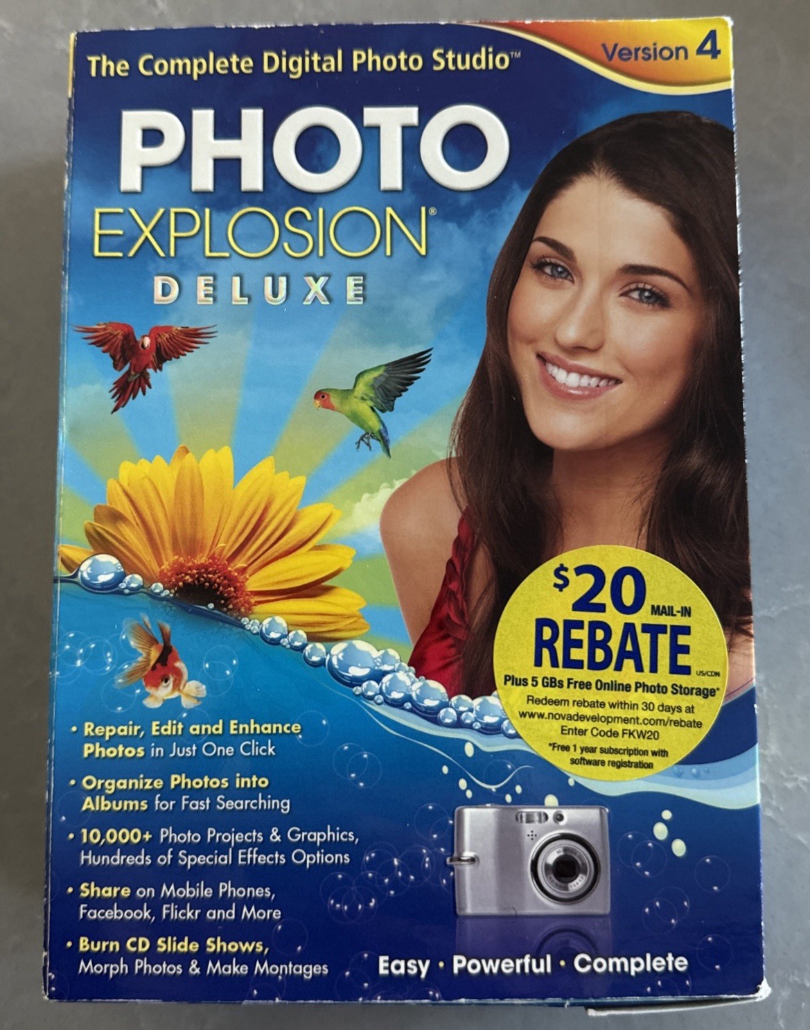 Nova Photo Explosion Deluxe Version 4, Complete Digital Photo Studio Never Used