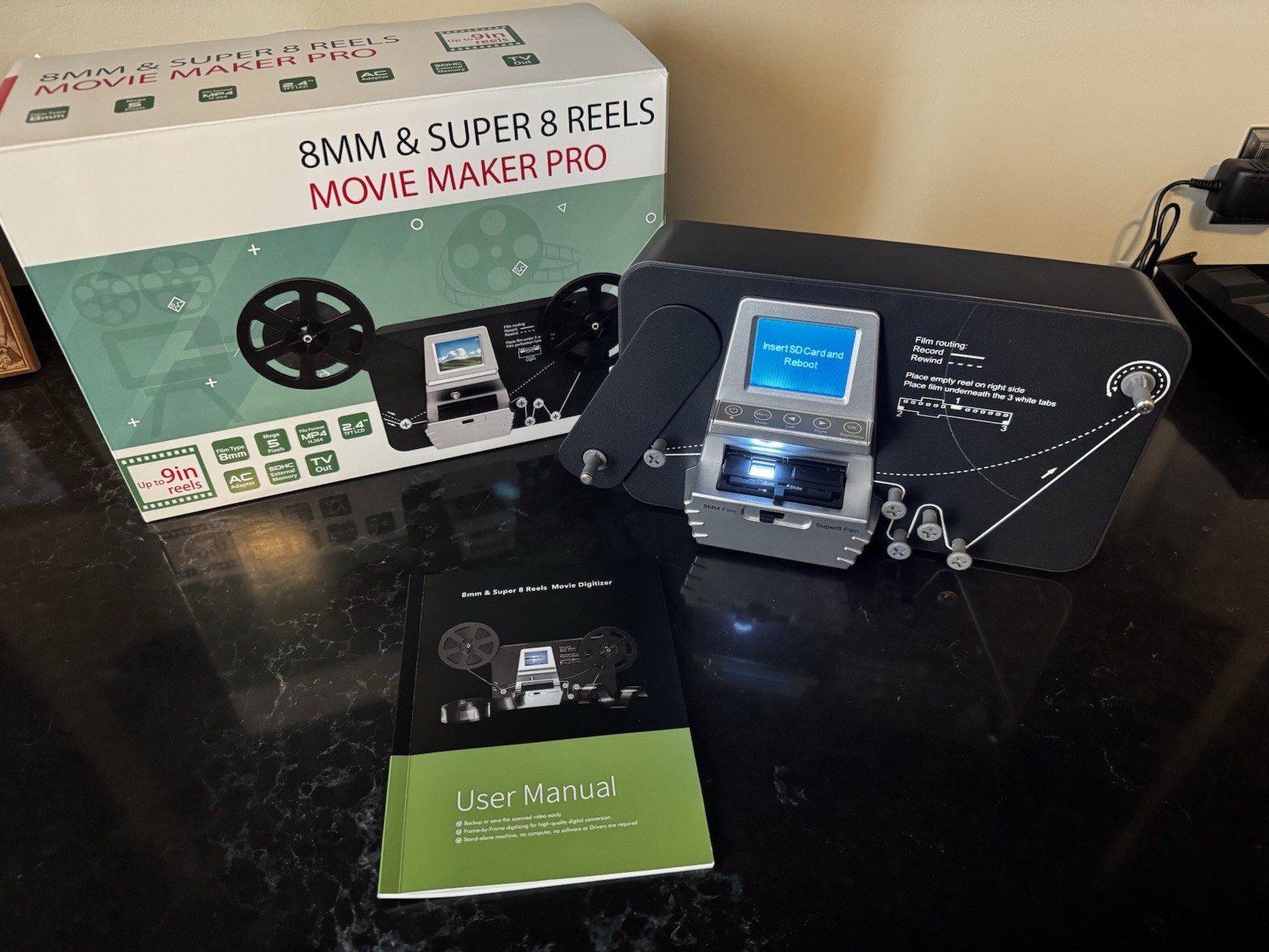 8MM & Super 8 Film to Digital Converter Film Scanner Digitizer with 2.4" Screen