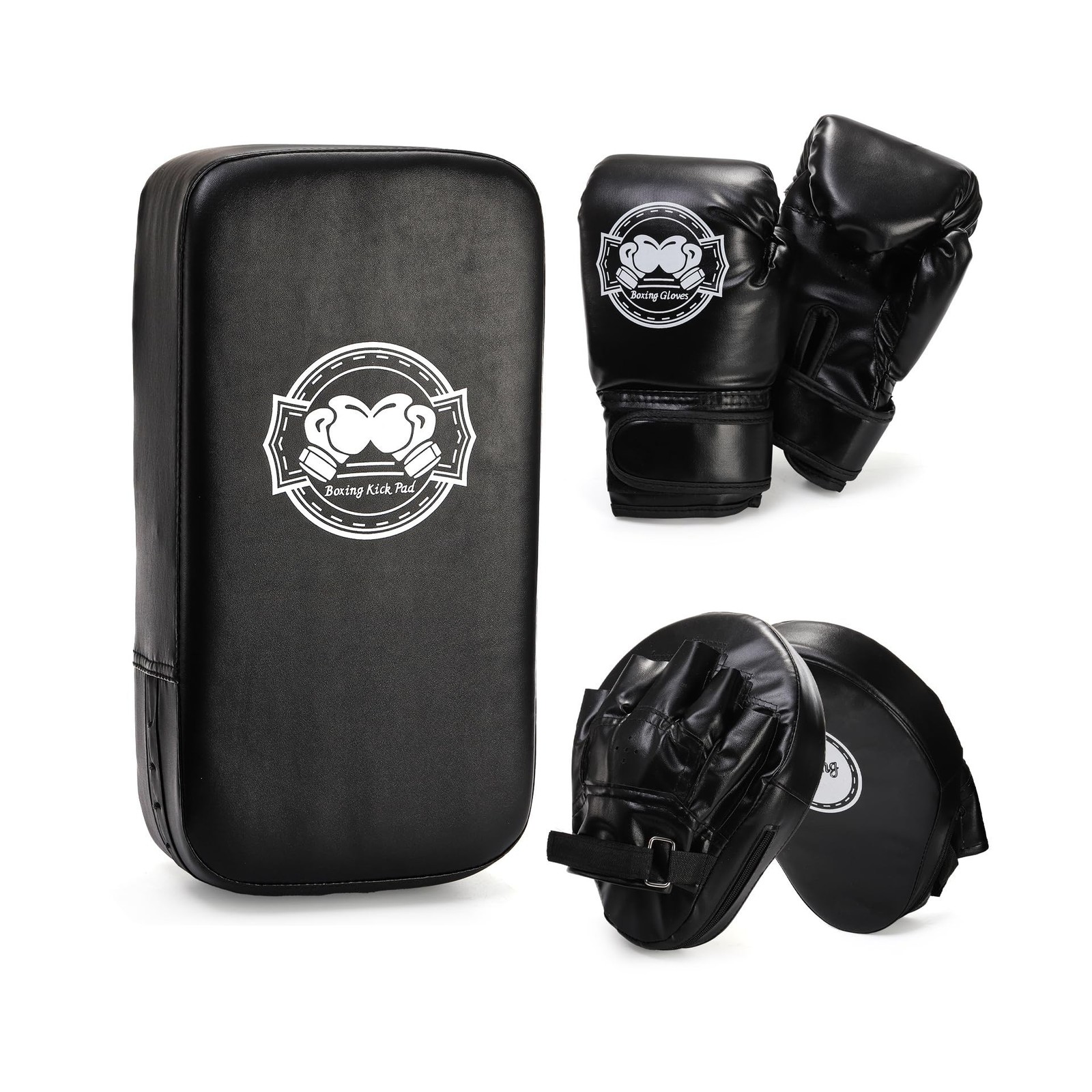 3-in-1 Kids Boxing Set, Punching Gloves Mitts Kick Pad for Beginners, Sports ...