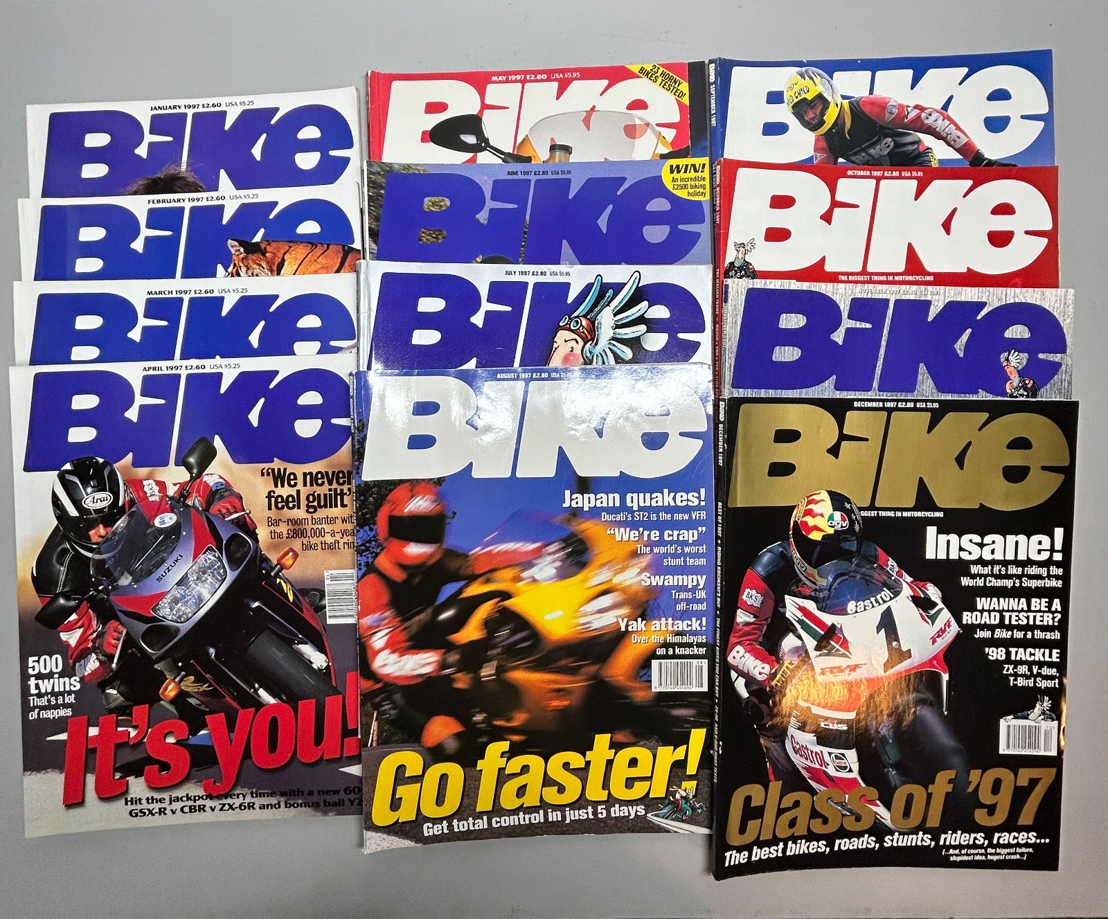 Vintage Bike Magazine x 12 Issues Full Year 1997 Sports Motorbike UK