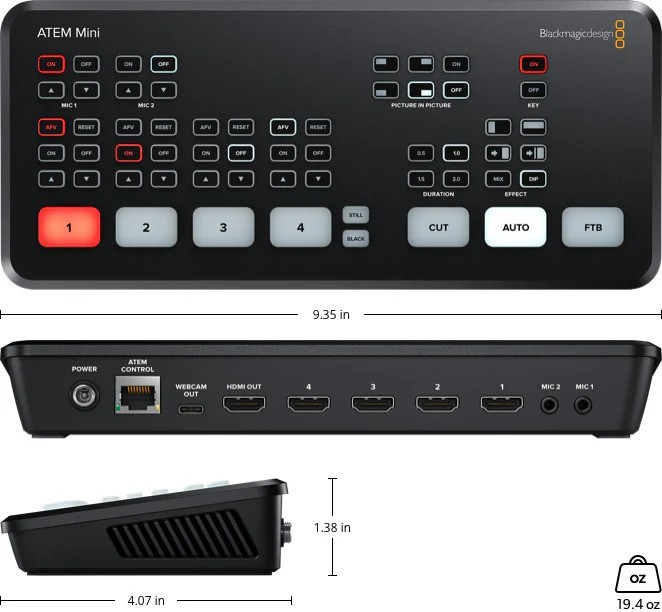 Blackmagic Design ATEM Mini HDMI Live Switcher - BMD-SWATEMMINI_K1