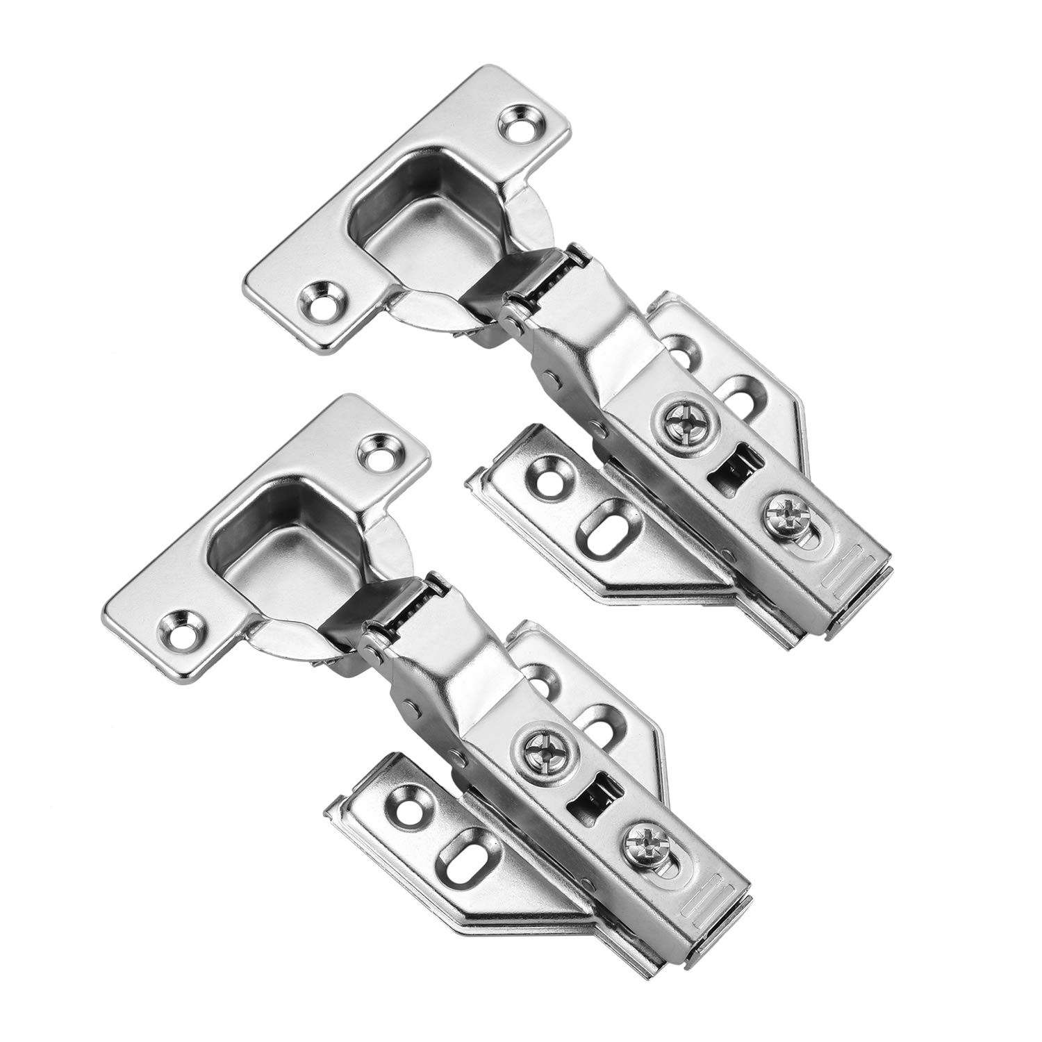 10 PCS 5 Pairs Frameless Soft Close Half Overlay Cabinet Hinges 35mm Cup