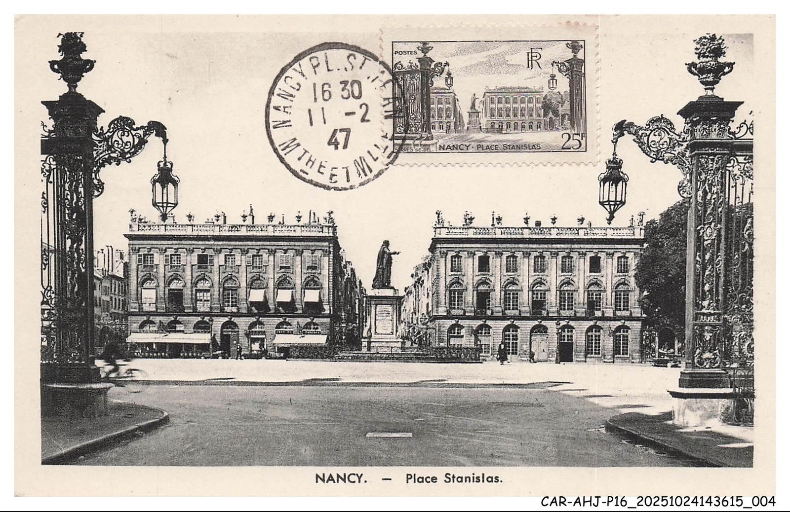 CAR-AHJP16-0731-CARD-MAXIMUM - Nancy - Place Stanislas - 1947