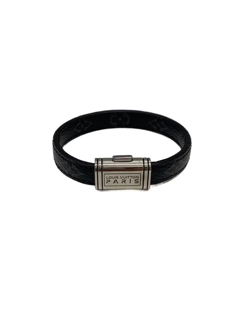 Louis Vuitton Bracelet Clip It Monogram Eclipse Blk Pvc Blk Women S M1n30