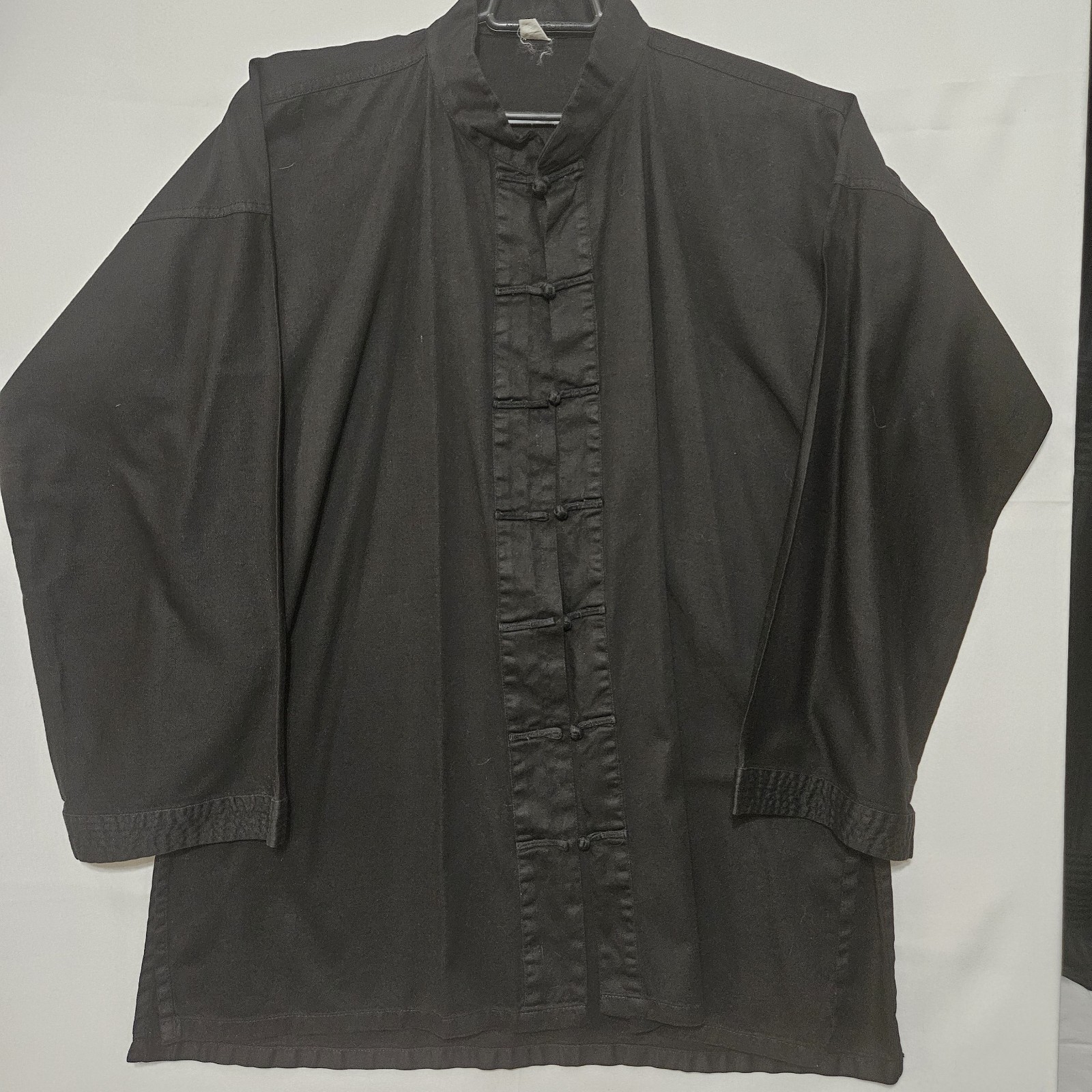 Vintage Men's 50" Chest Size 7 Martial Arts or Chef's Shirt Jacket Black Cotton