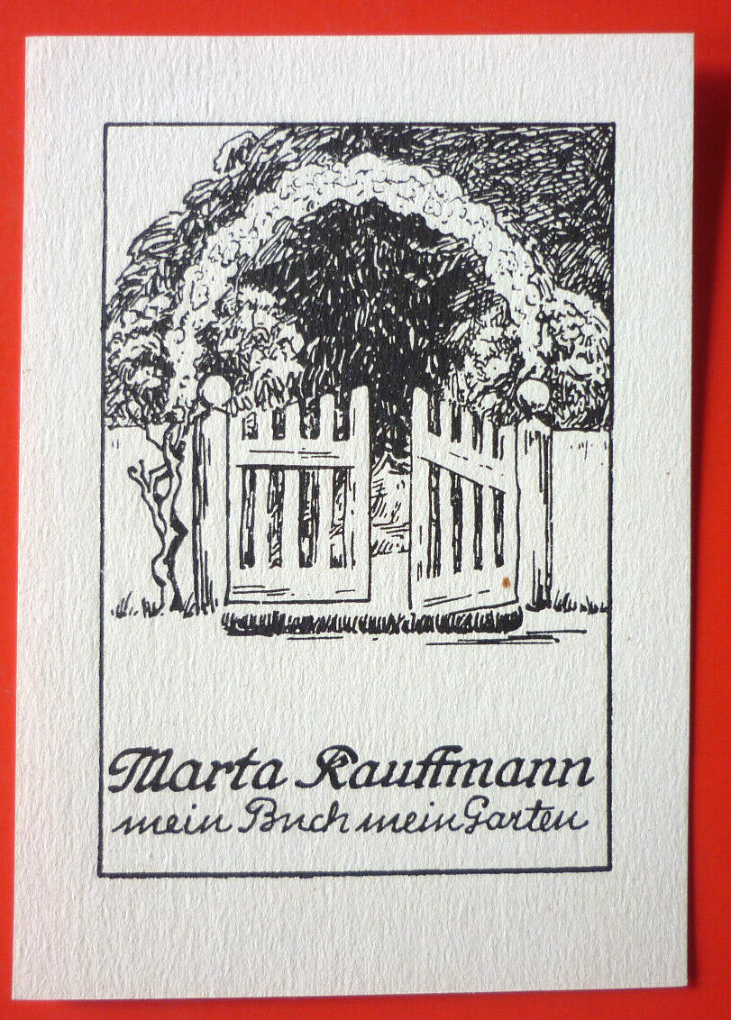 Exlibris, Bookplate "Marta Kauffmann" Art Nouveau