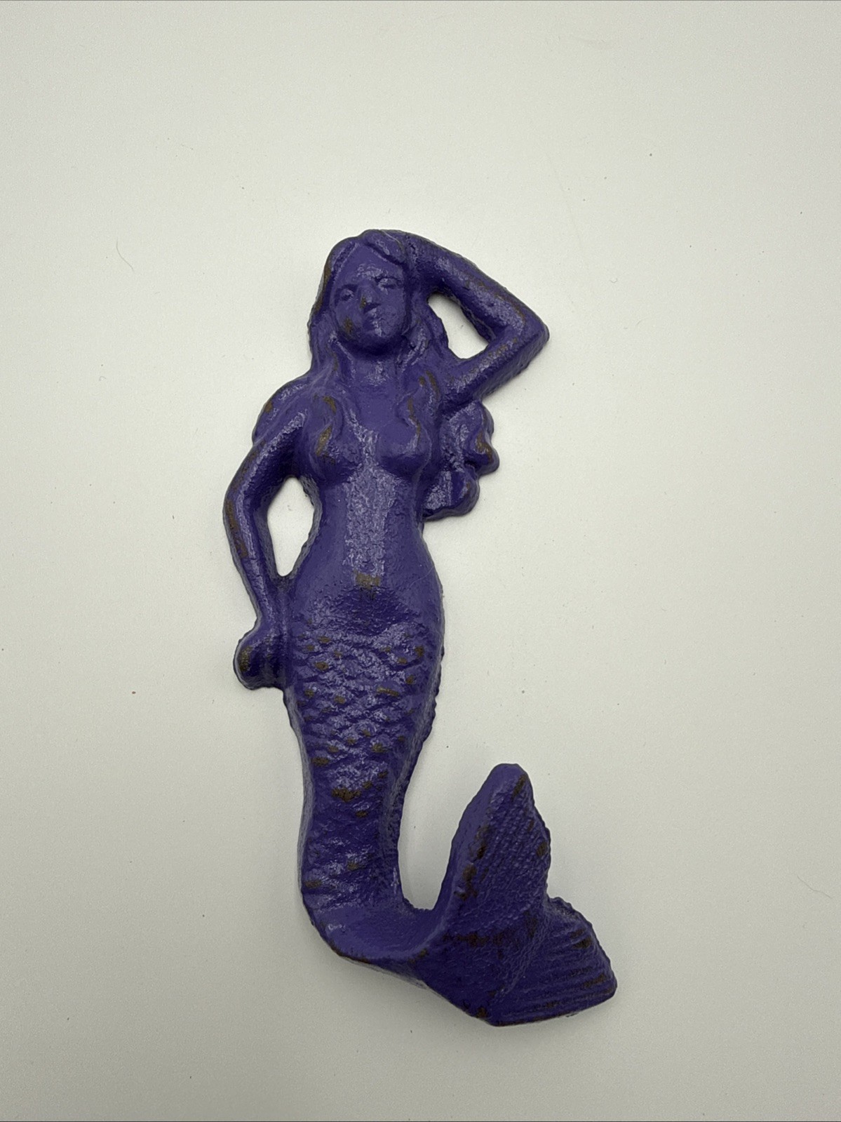 Mermaid Cast Iron Purple Wall Hook