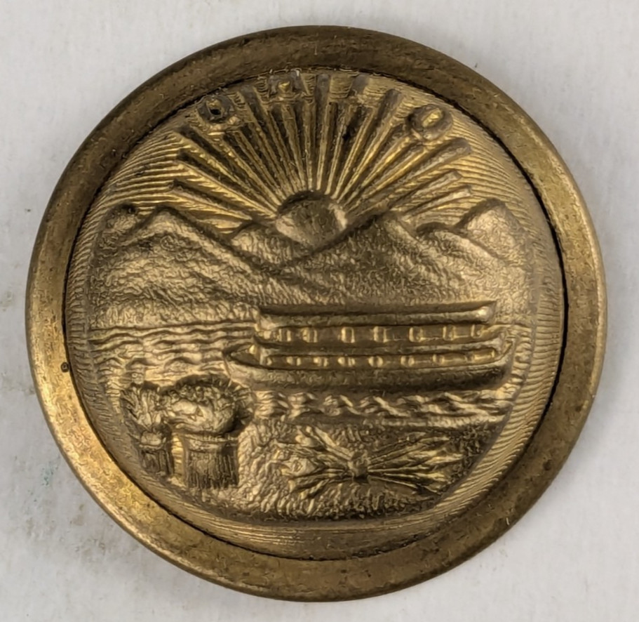 1870-1900 - Ohio State Seal Officer Uniform Button - M2E