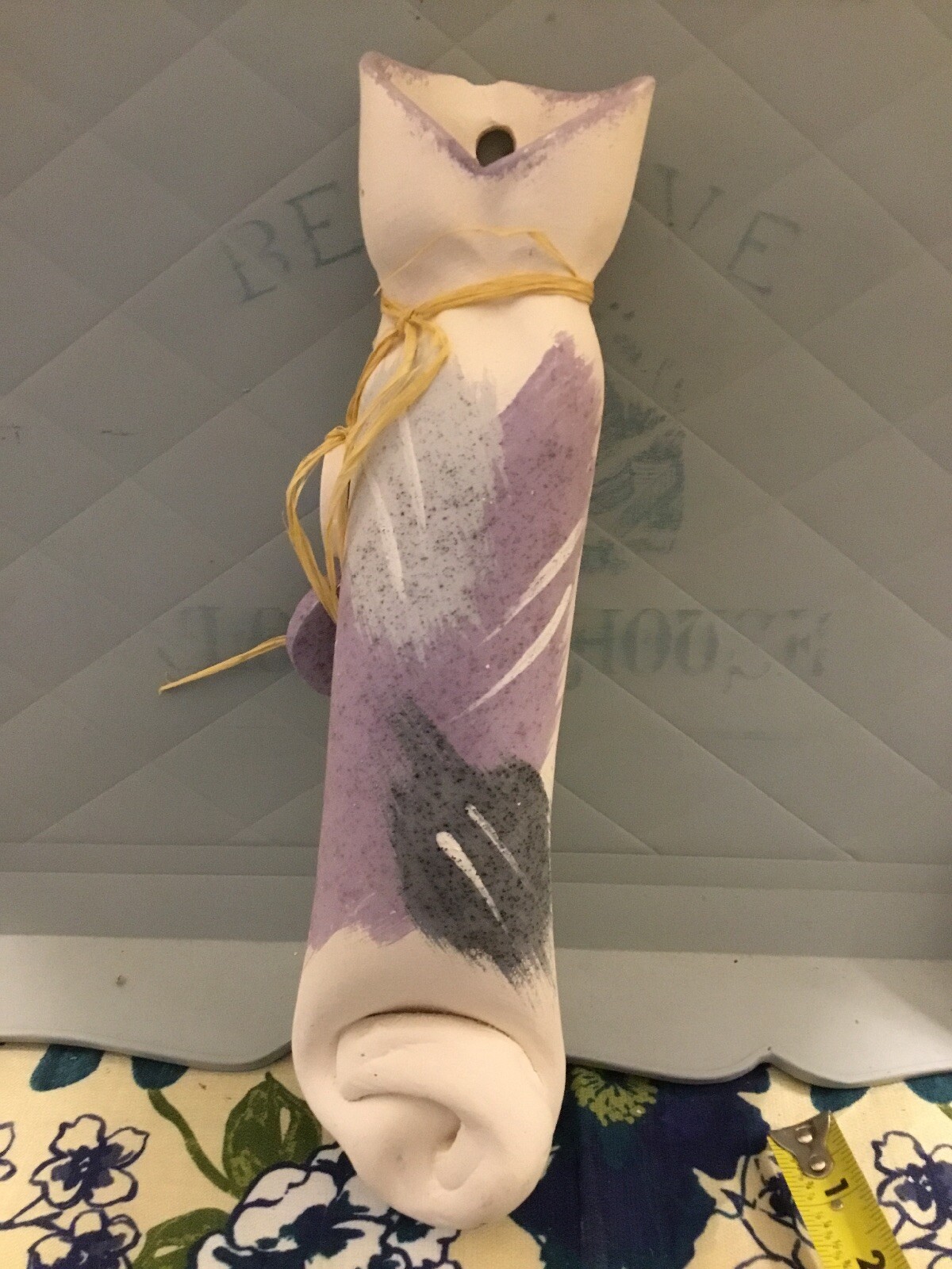 Contemporary Clay Designs Pottery Wall Pocket Lavender modernist Nancy Grimsley 