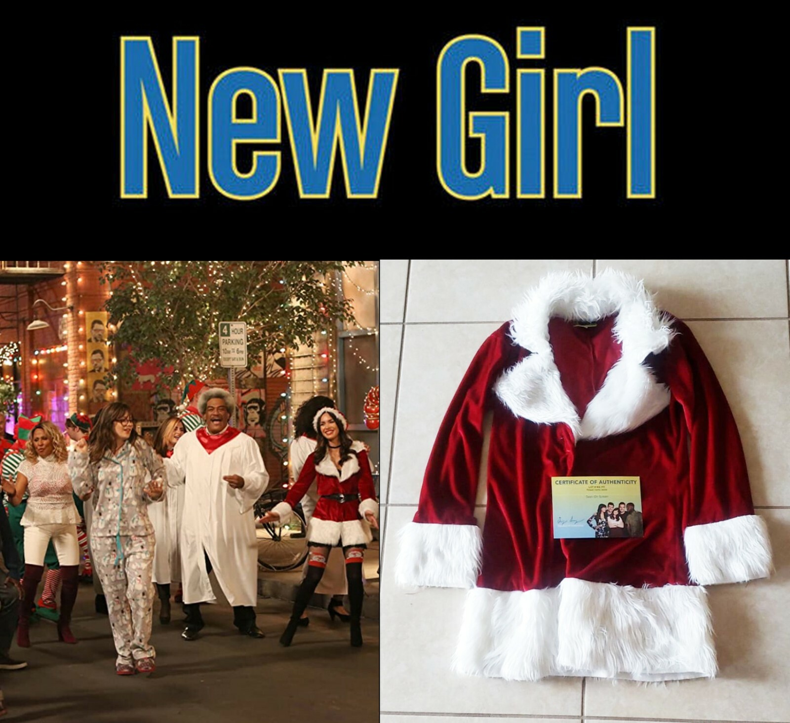 NEW GIRL Tv Wardrobe: Reagan/Megan Fox Santa Jacket Studio COA  (See Video)