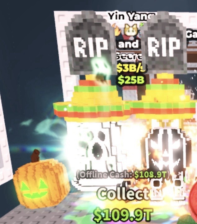 Roblox Secret Yin Yang RIP Halloween Offline Cash Bonus Game Asset