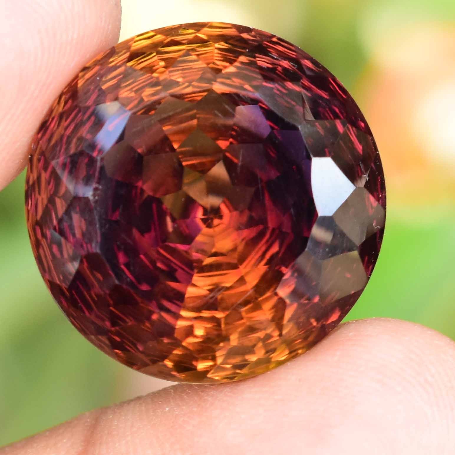 Flawless Natural Bi-Color Ametrine 33.00 Ct Round Certified Untreated Gemstone