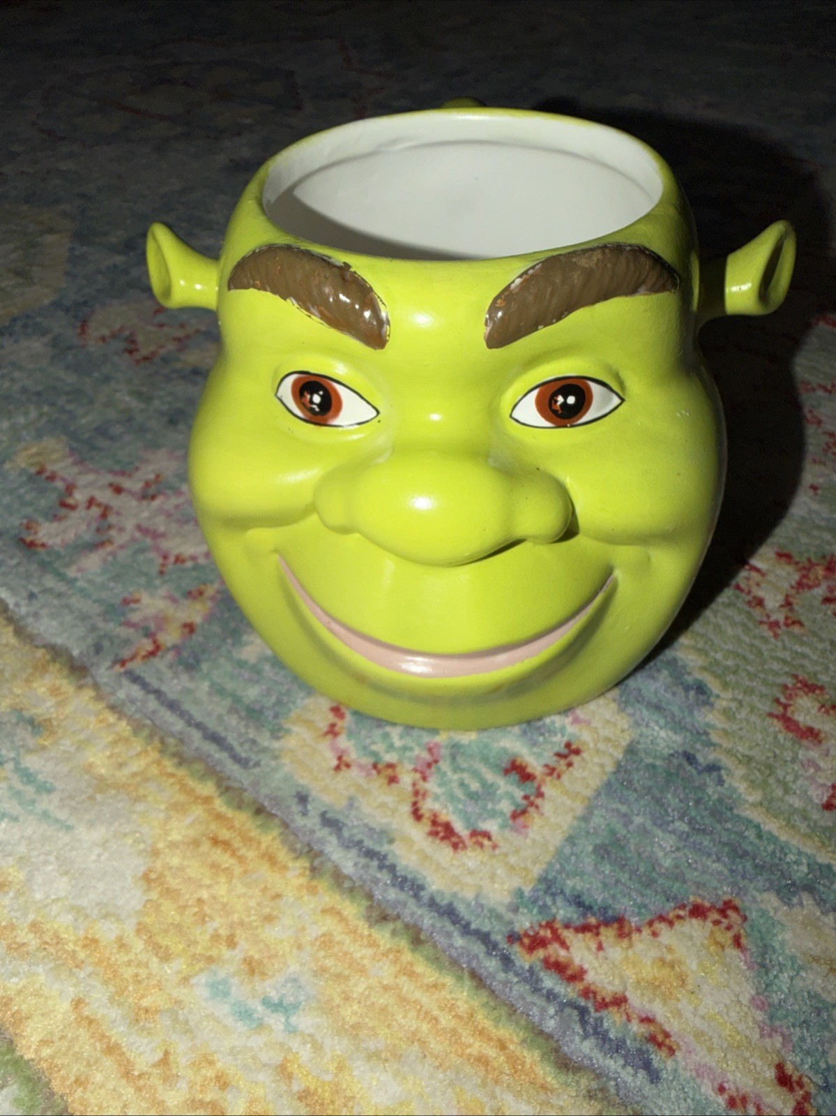 Vintage 2004 Galerie Dreamworks Shrek 3D Face Coffee Mug -used