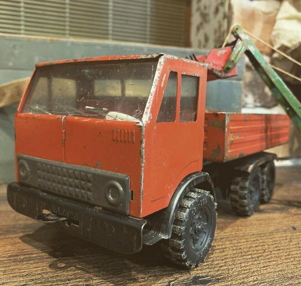 RARE Vintage Pressed Steel Metal KAMAZ Truck Russian Soviet Arman Toy USSR CCCP