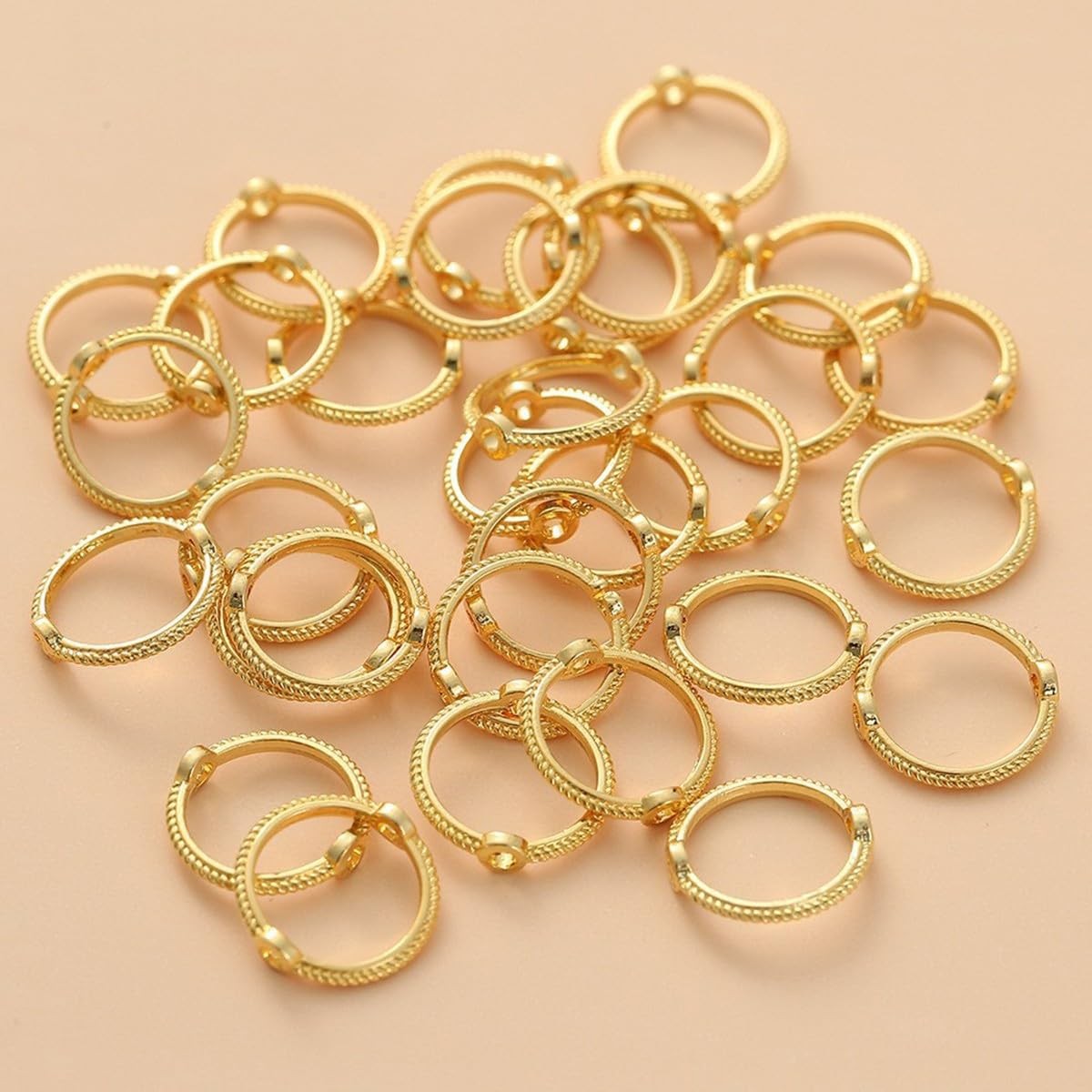 300Pcs Metal Circle Bead Frames Round 6Mm, 8Mm, 10Mm, Gold-10mm 