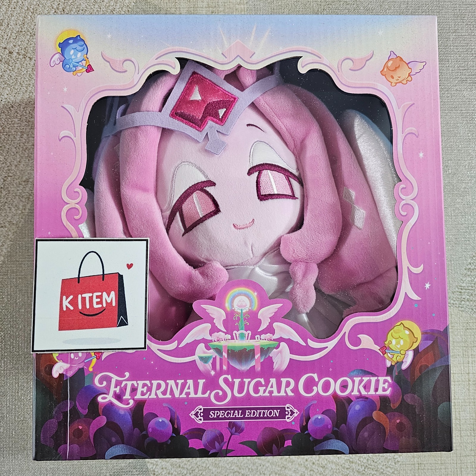 Cookie Run Kingdom Official Eternal Sugar Cookie Plush Doll Stuffed Toy/Tracking