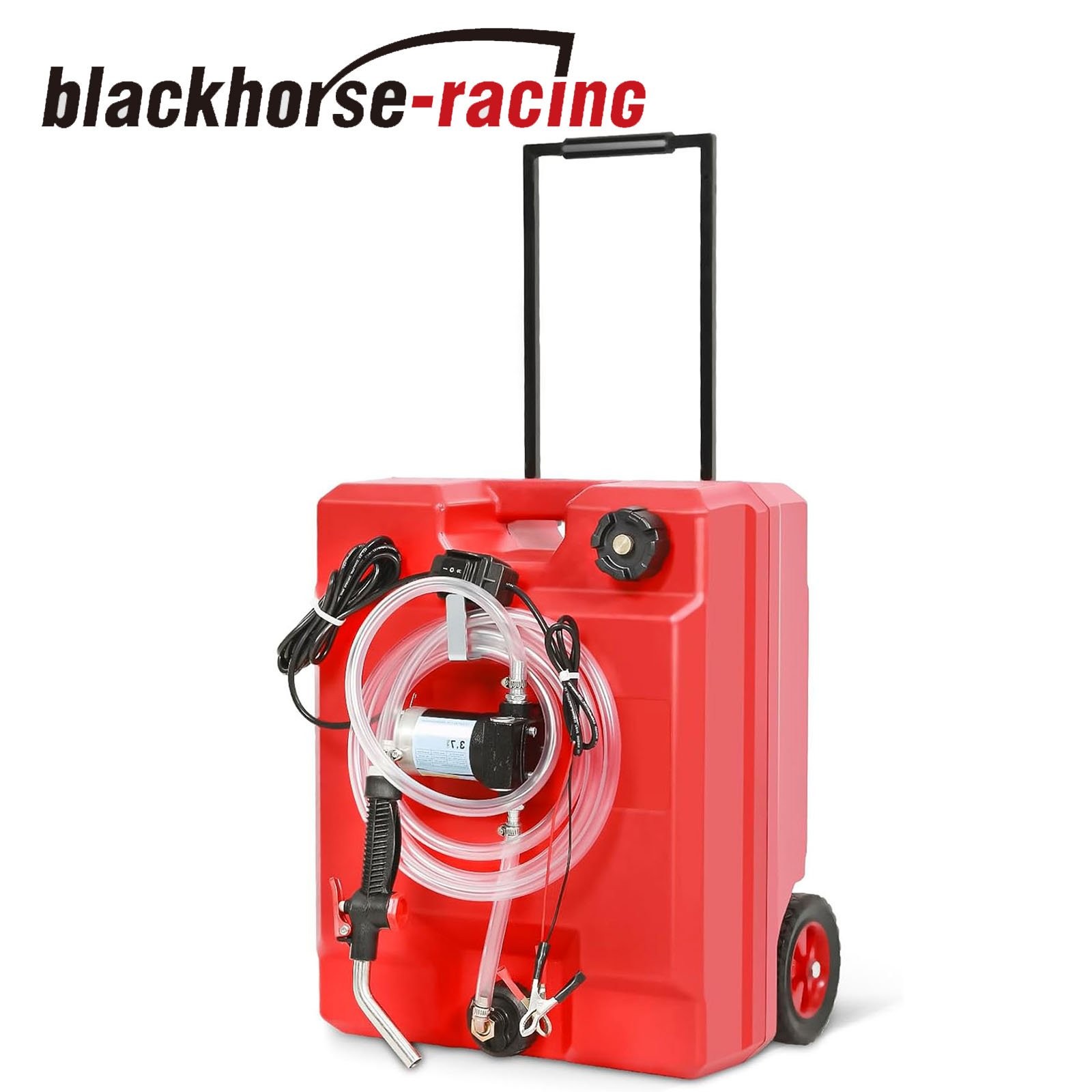 13 Gallon Portable Fuel Caddy Tank w/ 12V DC Electric Fuel Oil Transfer Pump Red