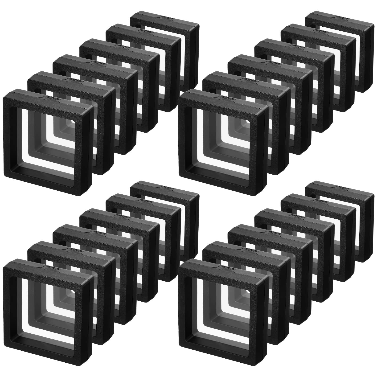 60 Pcs 3D Floating Display Case 2.8 x 2.8 x 0.8 Inch Coin Frame Display Holde...