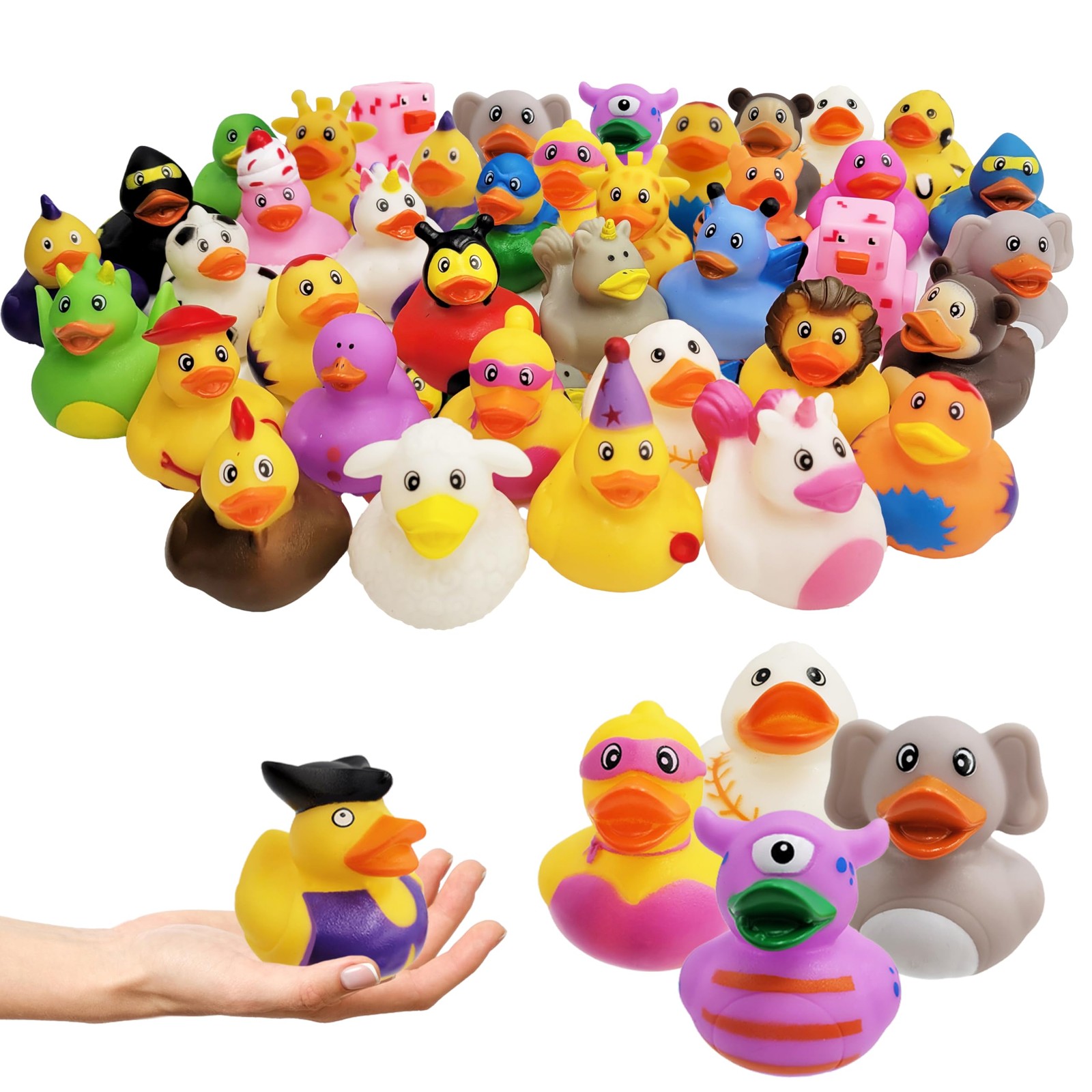 Assortment Rubber Duck Toy Duckies for Kids, Bath Birthday Gifts Baby 10-Pack 