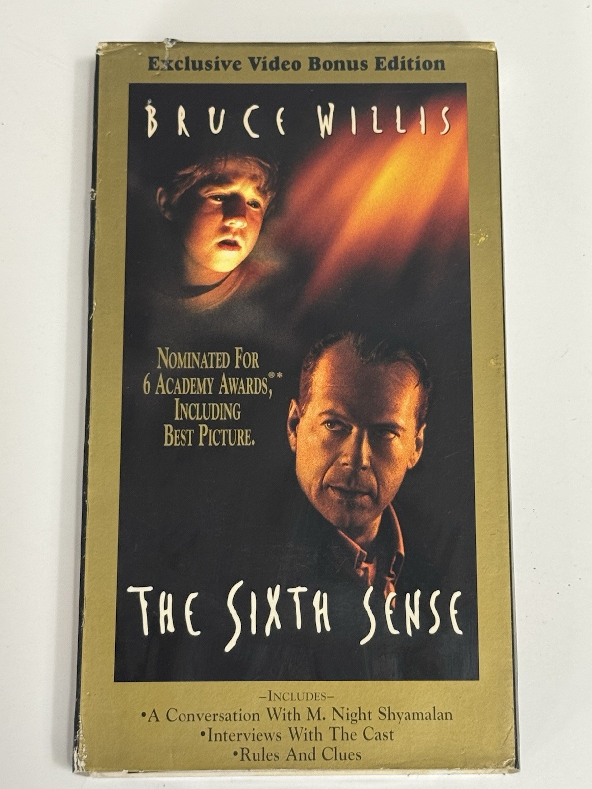 The Sixth Sense VHS 1999 Bruce Willis Haley Joel Osment Thriller Movie Tape