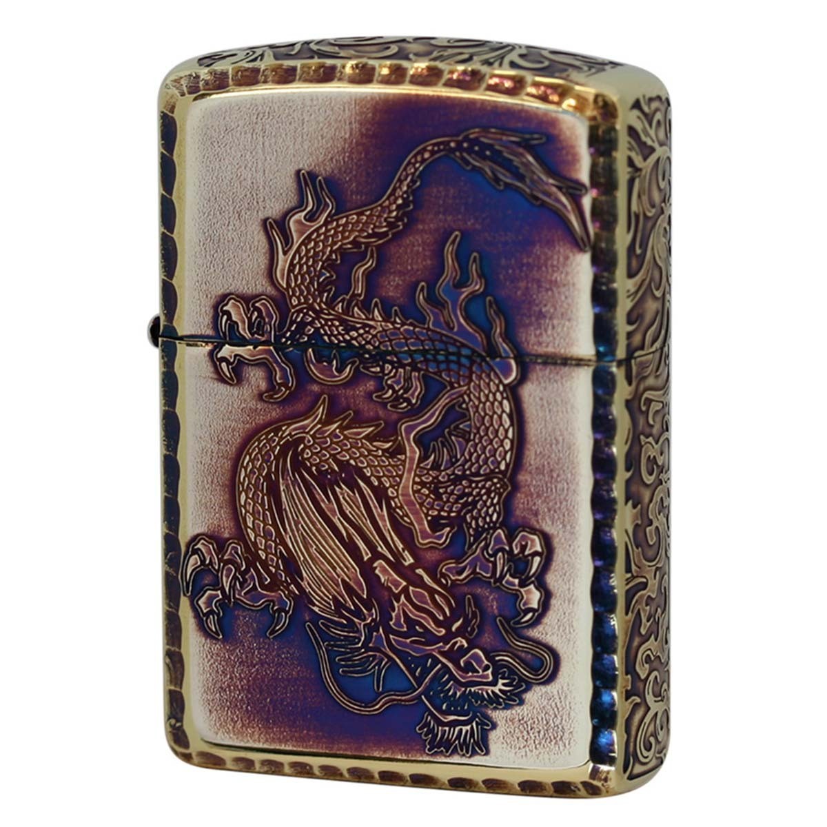 Zippo lighter Armor Dragon Arabesque 5-sided design used
