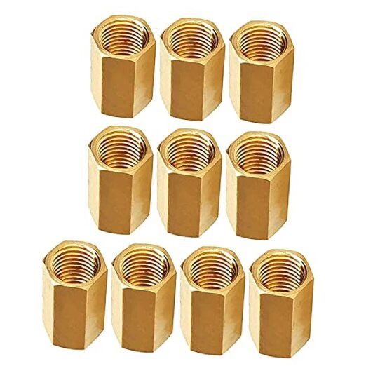  Brake Line Fittings Kit 10PC for 1/4" Tube - 7/16-24 10Pcs-1/4” Gold-Unions