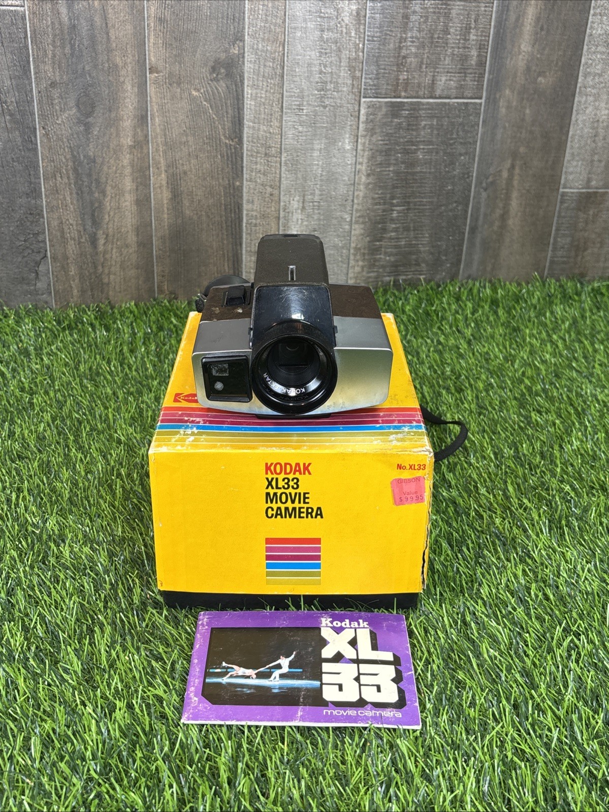 Vintage Kodak XL33 Super 8 Movie Camera Tested Working w/ Box & Manual